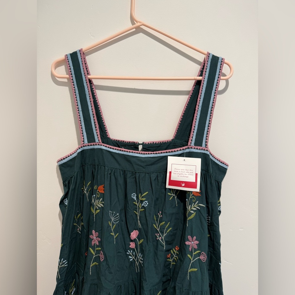 Mi Golondrina Lila Verde Arroyo long embroidered tiered dress size large NWT! - Picture 9 of 12